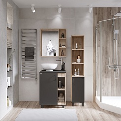 Grossman Мебель для ванной Флай 60 GR-3014 дуб сонома/серая – фотография-3